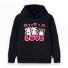 Cute 3 Cartoon Cats Love Heart Print Kids Hoodie, Boys Girls Casual Long Sleeve Pullover Sweatshirt, Soft Warm Lovely Animal Cat Pattern Top for