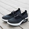 Women's Breathable Nurse Shoes Air Cushion Mesh Wedge Walking Shoes Hook & Loop Non-slip Lightweight Casual Footwear Thick Soled