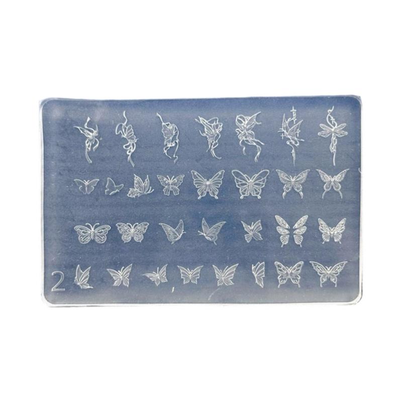 Nail Art Moulds Silicone Template Nail Designing Tool Flower Theme Silicone Handmade Molds for Manicure Creation