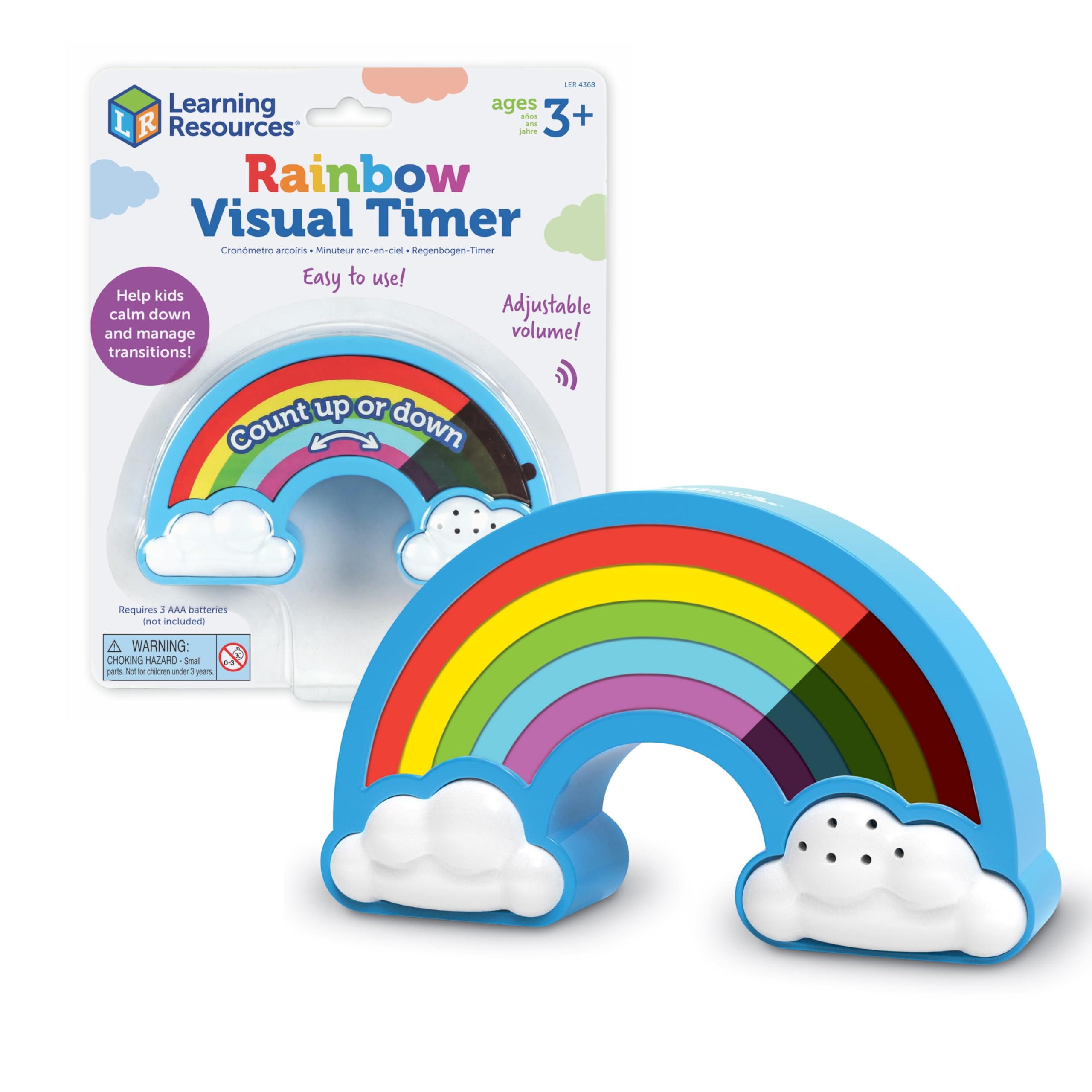 

Learning Resources Rainbow Visual Timer for Time Management, SEL LER4368, Authentic