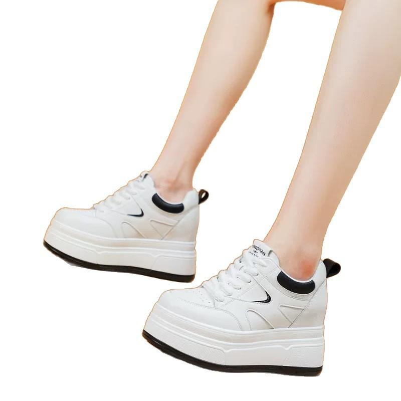 Small women's shoes autumn new inner height increase women's shoes platform muffin shoes casual white shoes