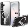 Hülle für Samsung Galaxy S26, Transparente Kratzfeste Silikonhülle mit Verstellbarem Ständer