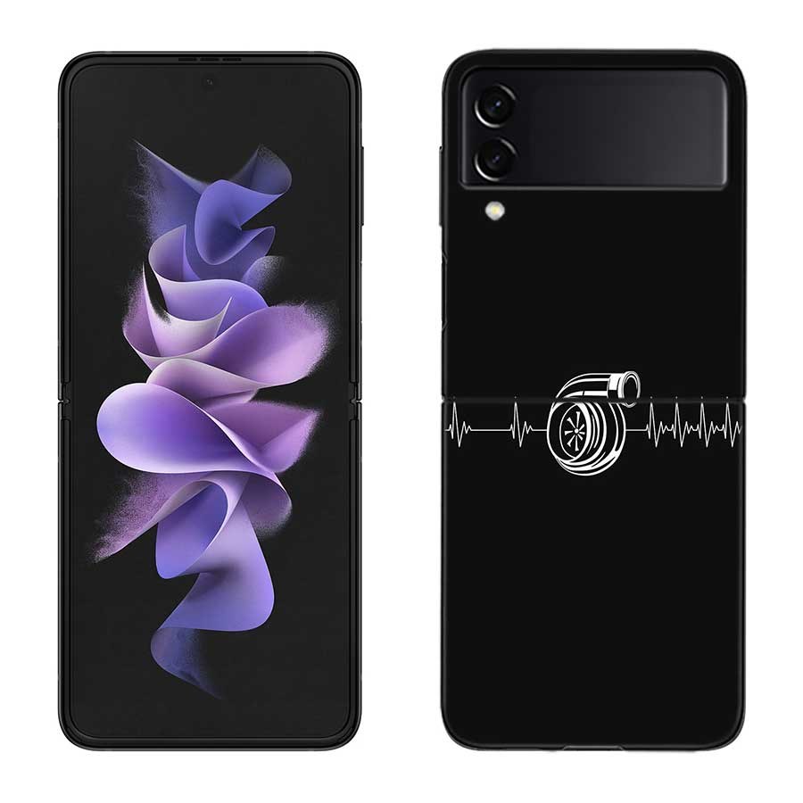 Car Parts Auto Mechanic Phone Case For Samsung Z Flip 7 6 5G Galaxy Z Flip 5 4 3 Black Hard Cell Cover Luxury PC Shell Coque