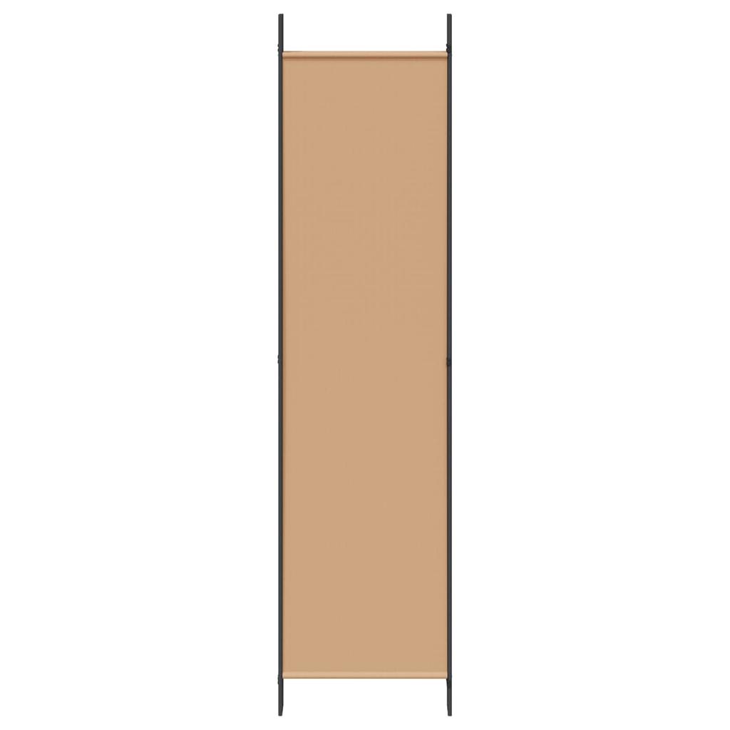 5 Panel Room Divider Beige 250 X 200 Cm Fabric