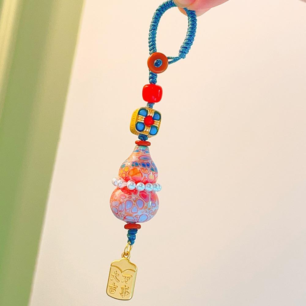 Temple Same Style Intangible Heritage Lacquer Fortune Cat Pendant Lucky Cat Bag Key Phone Decorative Charm Cute Stylish