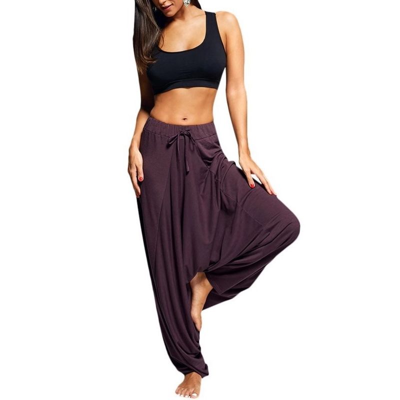 

Праздничный темперамент Дизайнерское чувство Экспорт Модный ветер Повседневные свободные Хиппи Штаны-баллоны с заниженной посадкой Шаровары Purple L