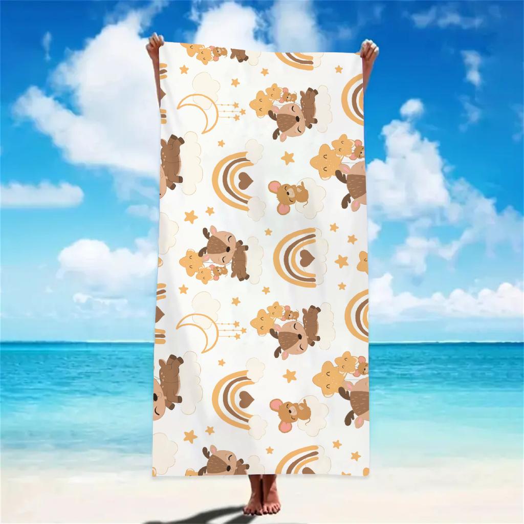 Cute Animal Beach Towel Cartoon Bath Towels Absorbent Quick-Drying Soft Yoga Swimming Outdoor Pool Towel Birthday Gift For Kids