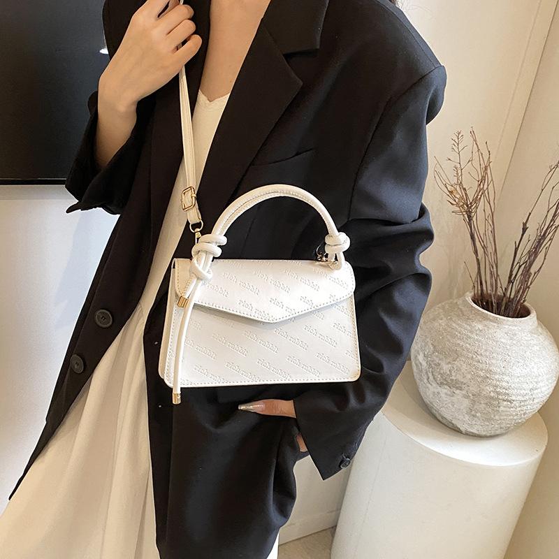 Simple Solid Color Trendy Handbag for Summer New Casual Temperament One Shoulder Crossbody Small Square Bag Women's Bag