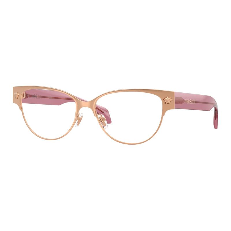 Versace Temple logo metal cat eye optical glasses women's gold 65976338 VE13181412-Gold 53/15/140 - h.39