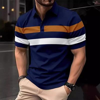 Casual Men's Summer New High Quality Digital Printed Sports Polo Shirt Short Sleeve Button