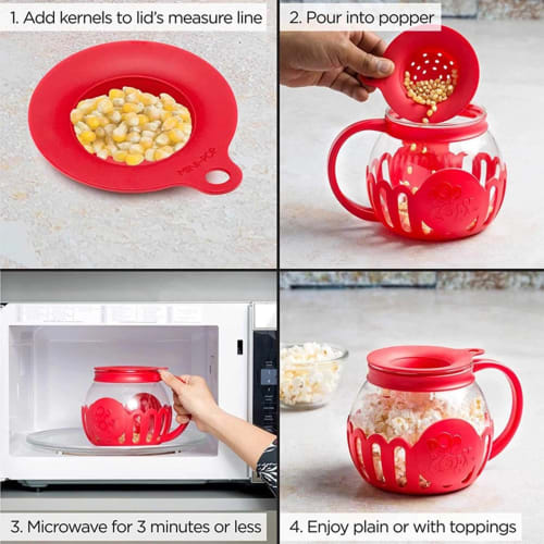 Microwave Popcorn Pot, Microwave Popcorn Bowl Popper, Popcorn Popper Bowl with Lid, Popcorn Maker Popcorn Machine, Micro Pop Microwave Popcorn Popper,