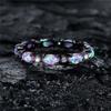 Purple Fire Opal Engagement Ring Cute Small Oval Stone Wedding Rings For Women Vintage Black Metal Band Jewelry Bridal Accessory