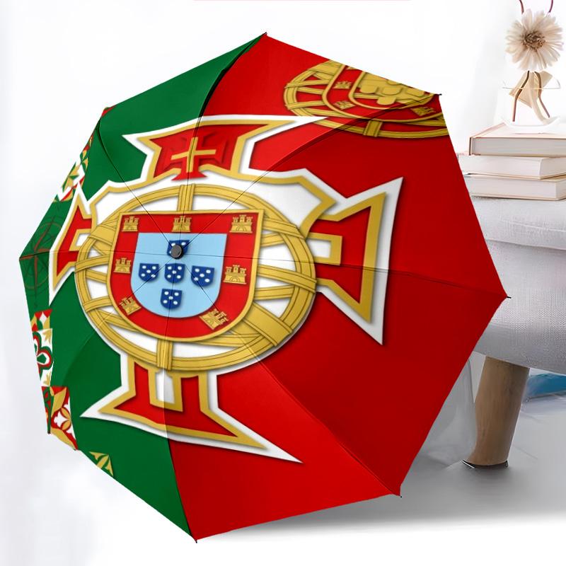 Portuguese Heritage Royal Symbols Folding umbrella durable Suitable for all seasons Three folds light Umbrella