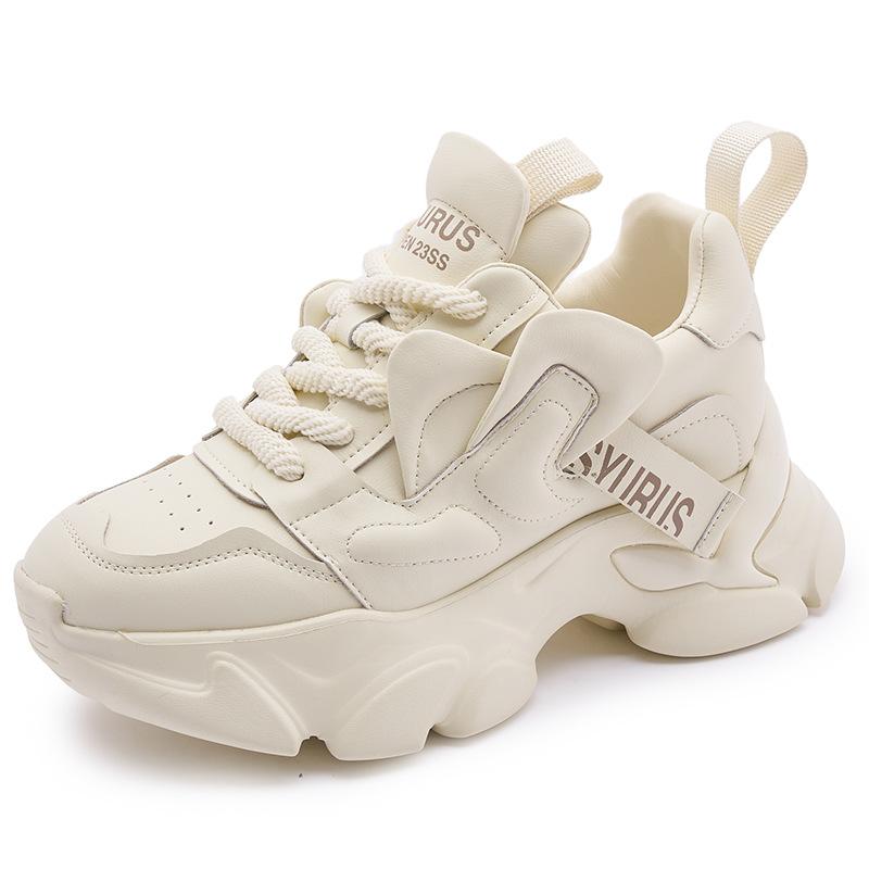 Daddy shoes women s casual leather small platform sneakers new versatile ins running shoes women 35