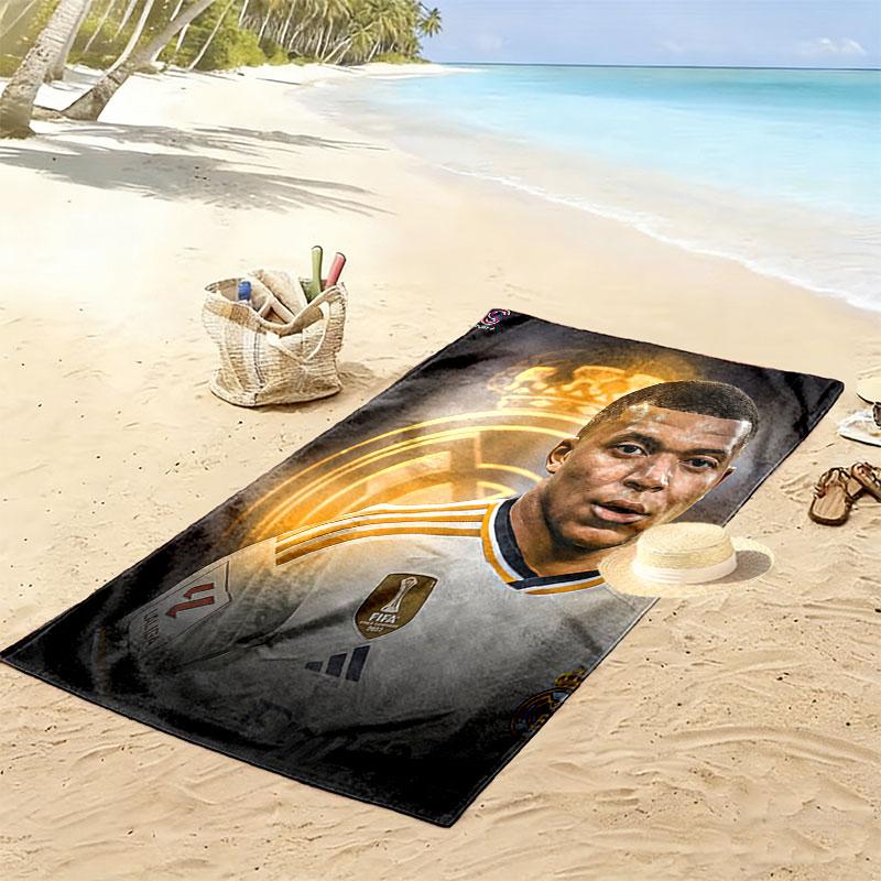 Kylian Mbappé Force Beach Towel, Large Soft Quick Dry Towel for Beach Camping Swimming