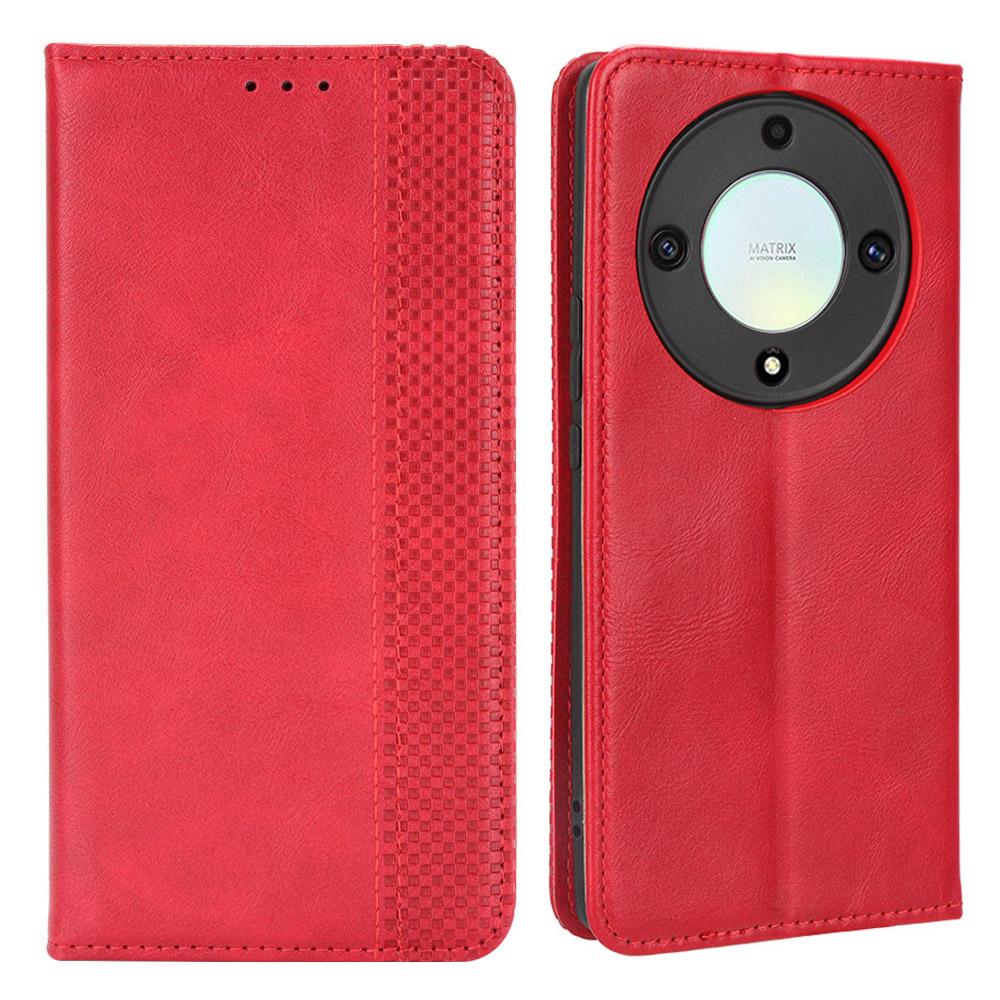 For Honor X9a 5G/X40 5G/Magic5 Lite 5G Vintage PU Leather Wallet Stand Phone Case Magnetic Clasp Cover