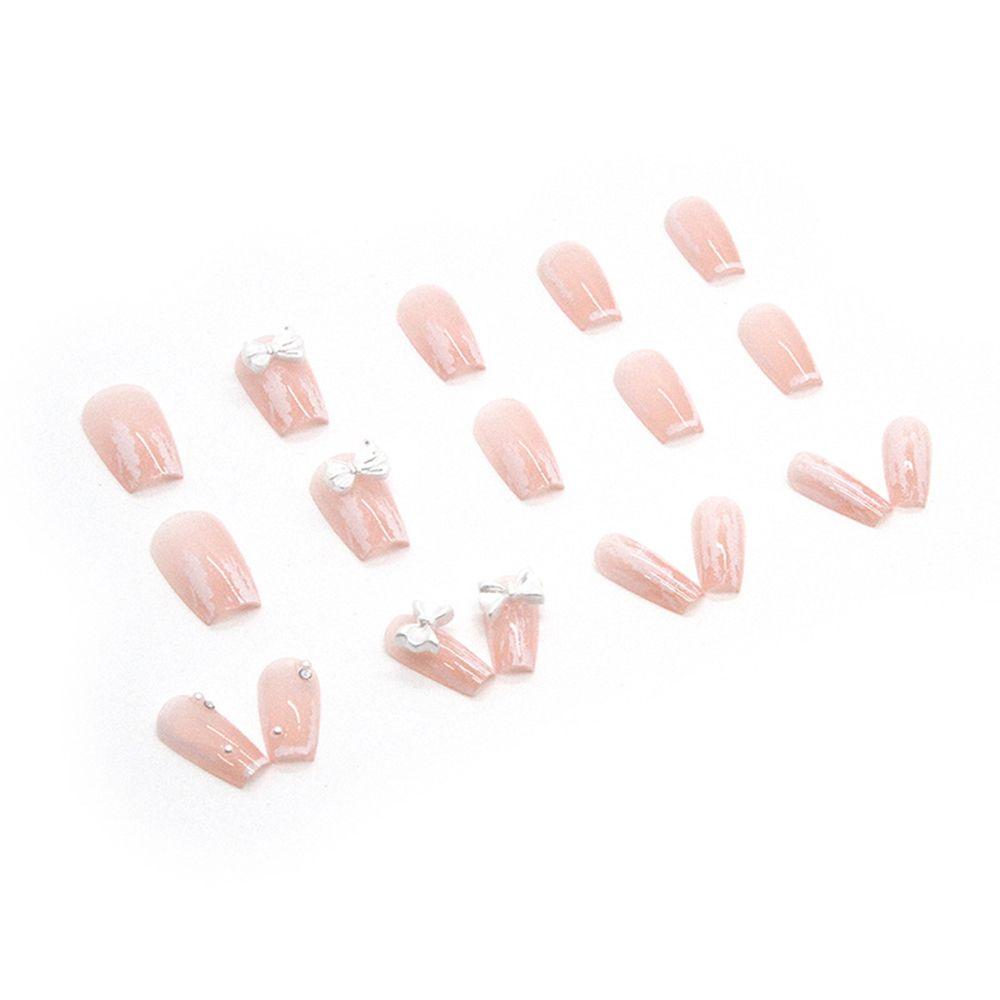 24 szt. Paznokcie dociskane Paznokcie sztuka Białe Serce miłości Sztuczny paznokieć Elegancki Sztuczny paznokieć Pełne pokrycie