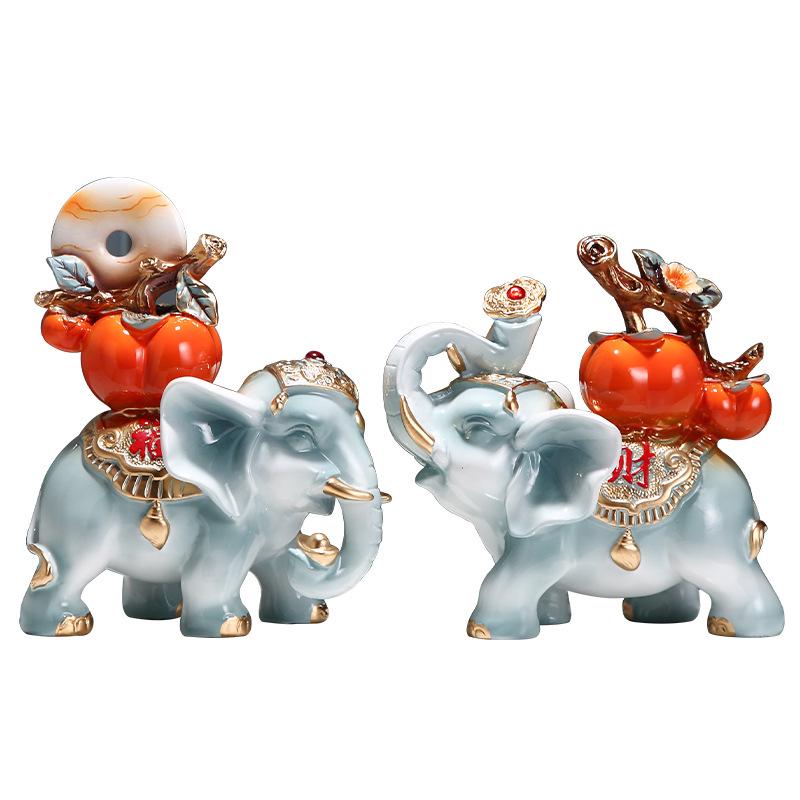 Wishful Elephant Ornaments: Bring Wealth & Fortune To Your Home Décor, Perfect for Entrance, TV Cabinet, Living Room, or Housewarming Gift