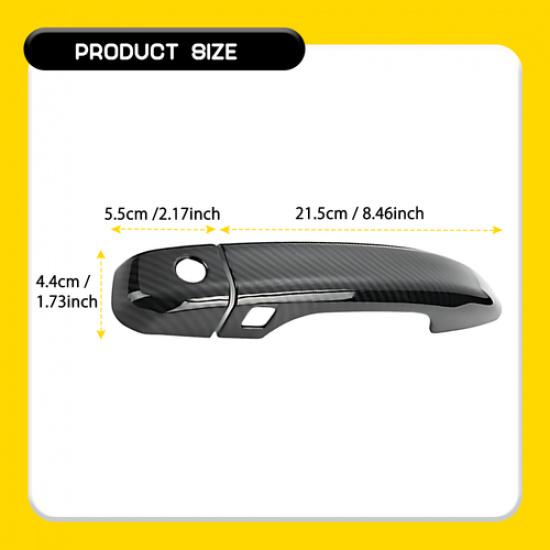 4x Carbon Exterior Fiber Door Handle Cover w/Smartkey For 2018- Honda Accord