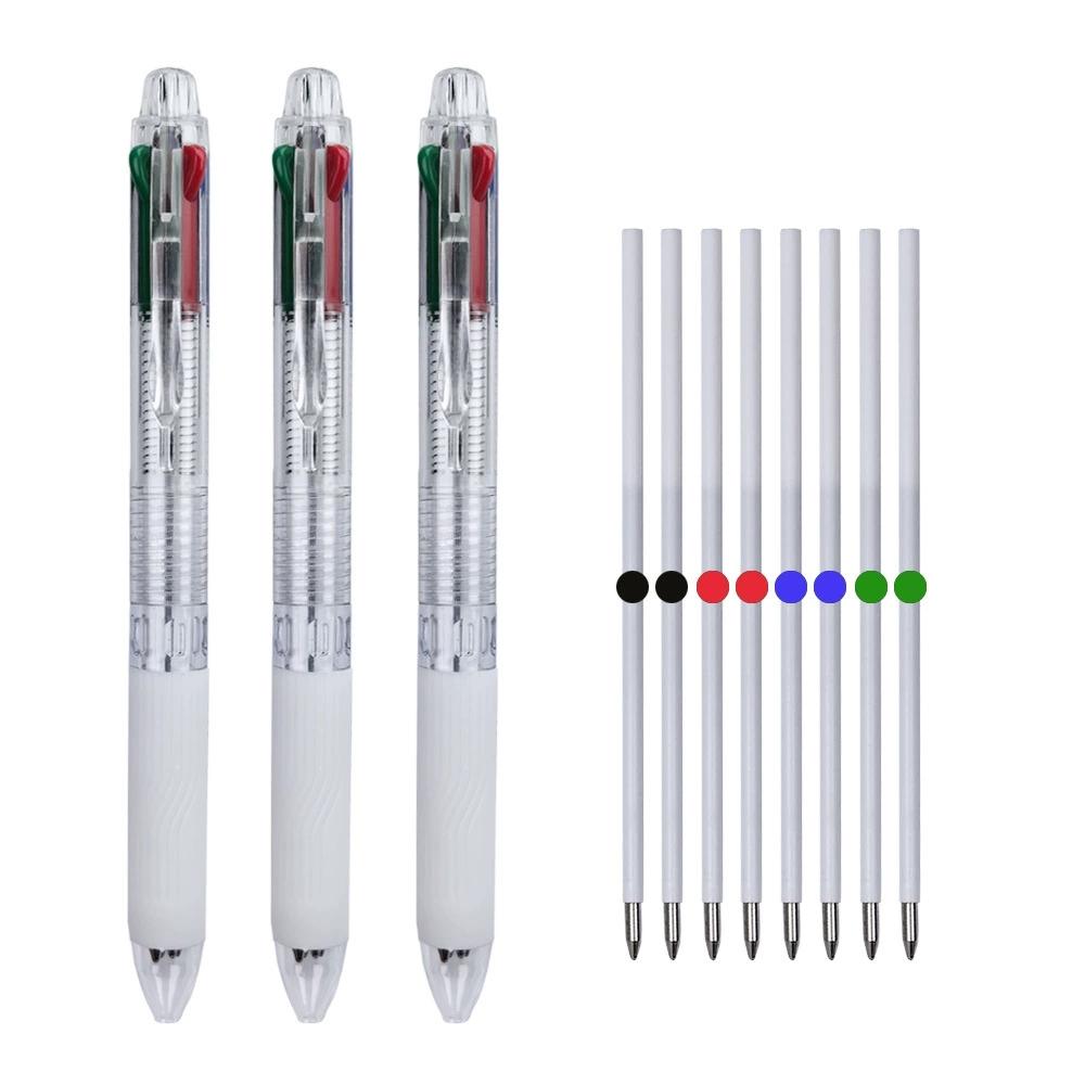 Multicolor Retractable Ballpoint Pen 0.5, 4-in-1 Colored Pens Fine Point Ballpoint With Long-Lasting Ink Pens for  Journaling