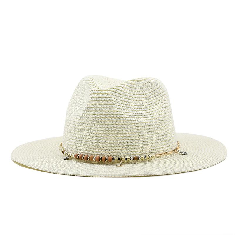 Summer women's sunshade sun hat beach casual sunscreen straw hat wide edge fashion gift hat