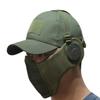 Protetor facial airsoft com chapéu, proteção leve e respirável para os ouvidos, protetor facial tático para acampamento, adereço para cosplay