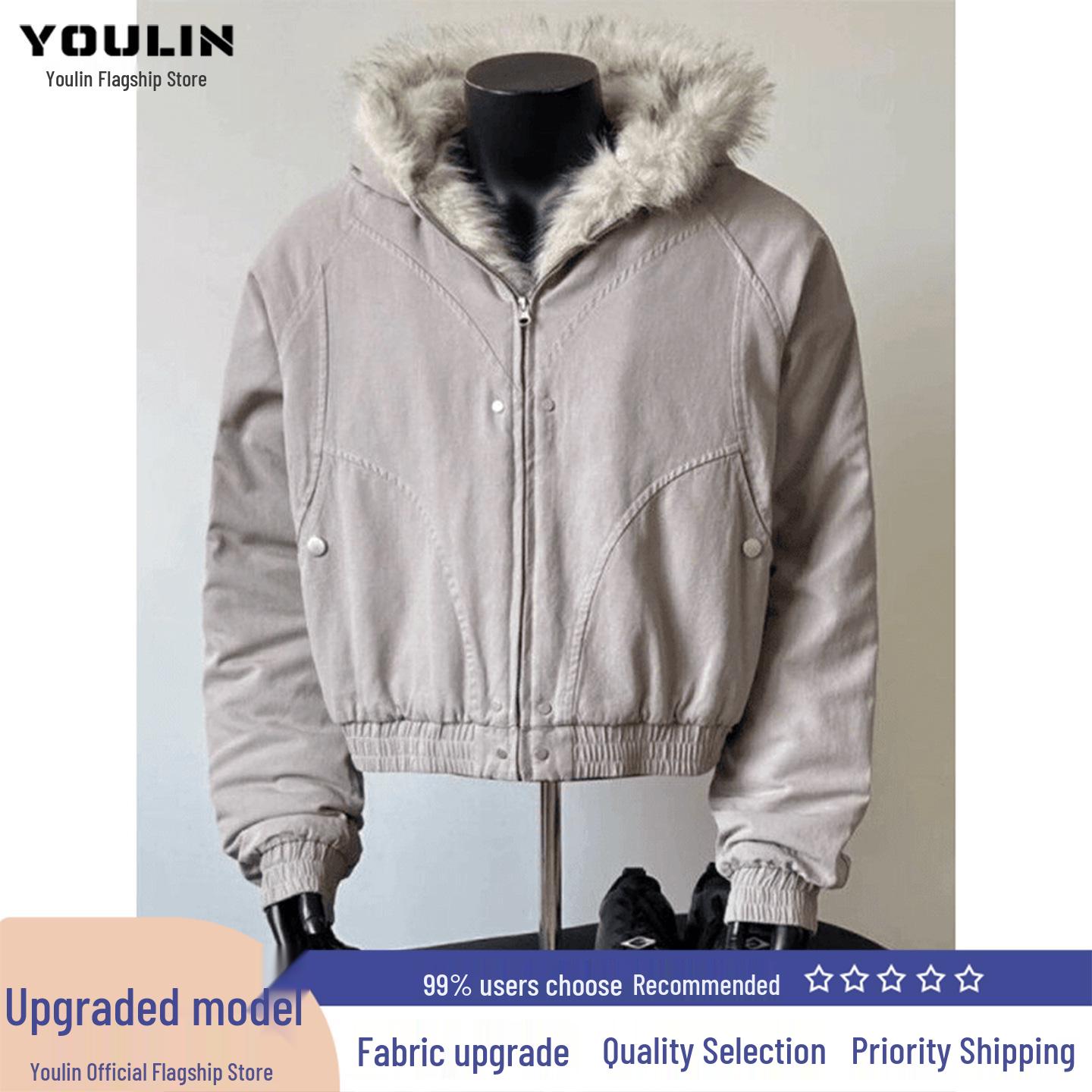 

Men s Mountain Eagle Fur Collar Hooded Winter Jacket 2XL (suitable for 145-165 jin) сірий колір