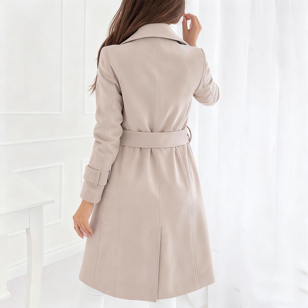 Women's Solid Color Thick Long  Sleeve Fashion Coat Jacket