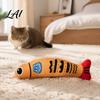 Cat Boredom Relief Toys Catnip Fish Toy Squeaky Linen Chew Filled Pillow Kitten Kicker Toy for Indoor Cats Biting Kicking Pet Play Kittens
