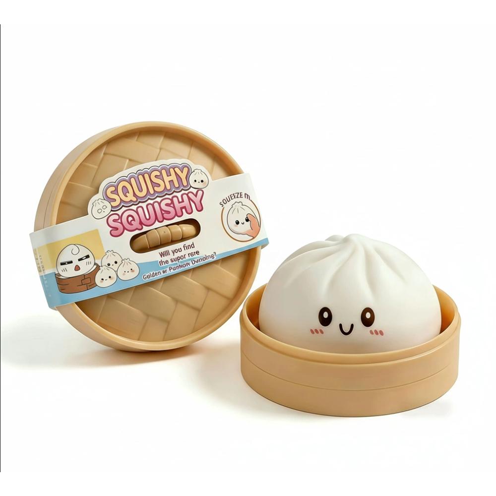 2026 New Glitter Dumpling Squishies Toy Bun Baozi Dumpling Mystery Box Colorful Food Squishy Sensory Anti Stress Squeeze Balls