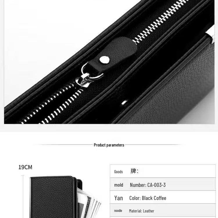 Męski długi skórzany portfel kopertówka: Wielofunkcyjny Portfel na Karty i Torebka z Zamkiem na Telefon