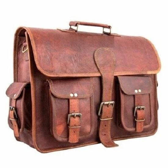 Leather Satchel Messenger Laptop Briefcase Bag Shoulder Men's