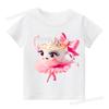 Italian Brainrot Cute Meme T-shirt for Girls Clothes Ballerina Cappuccino Print Tee Tops Pink Summer Cotton Outfits Streetwear