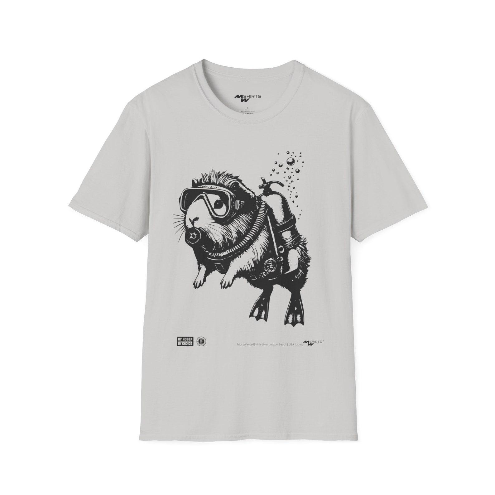 Scuba Diving Guinea Pig T-Shirt – Vintage Ocean Lover Tee M