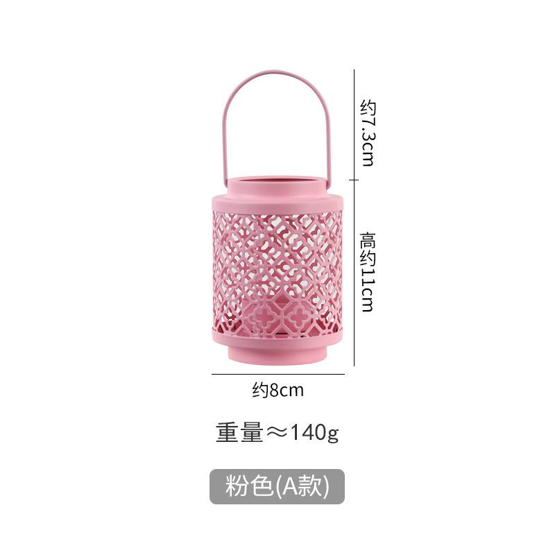 

High Quality Moroccan Metal Hollow Candle Holder Lantern Hanging Candle Lantern Living Room Home Decoration Wedding Accessories рожевий