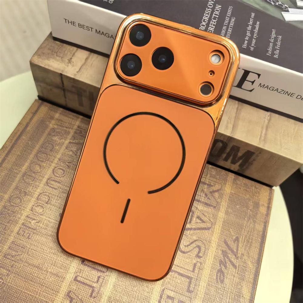

Роскошный матовый чехол-книжка AG с большим окном для iPhone 17 Air 16 15 14 13 Pro Max Plus для беспроводной зарядки Magsafe Позолоченная крышка для телефона iPhone 15 Pro