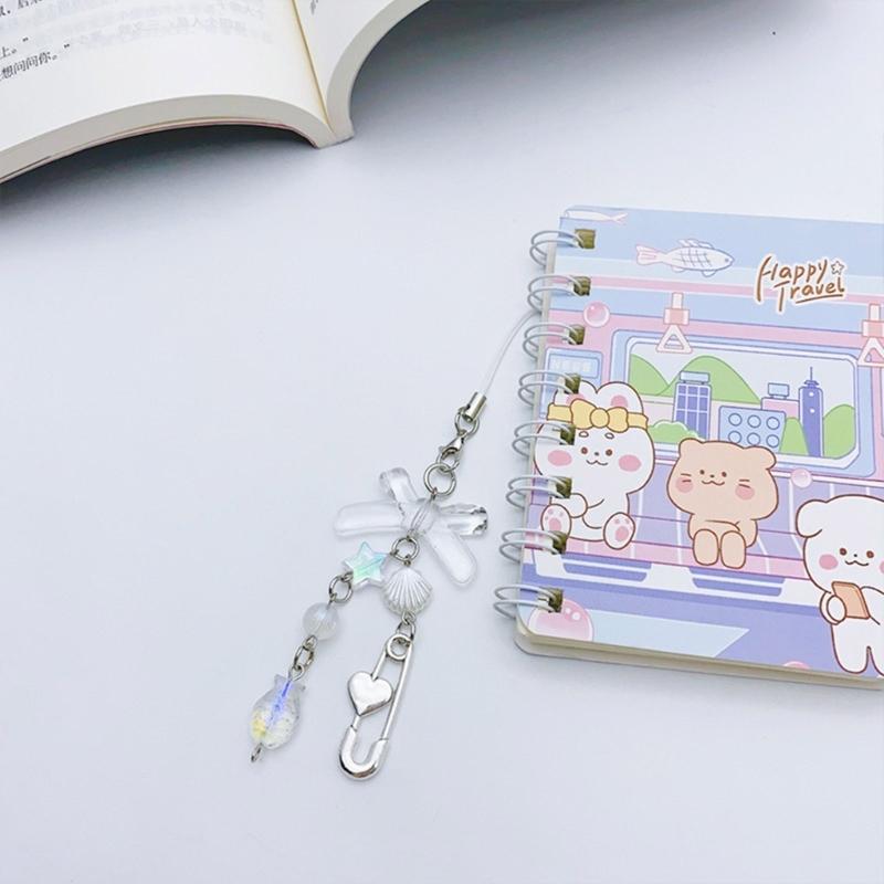 Crystal Beads Five-Pointed Star Hang Tags New Year Jewelry Making Tassels Shell Flower Pendant for Keychain Crafts