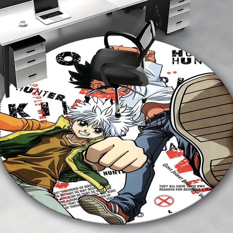 1pc Anime Cartoon Design Round Carpet Office Chair Mat, NonSlip Rug for Home Decor, Living Room