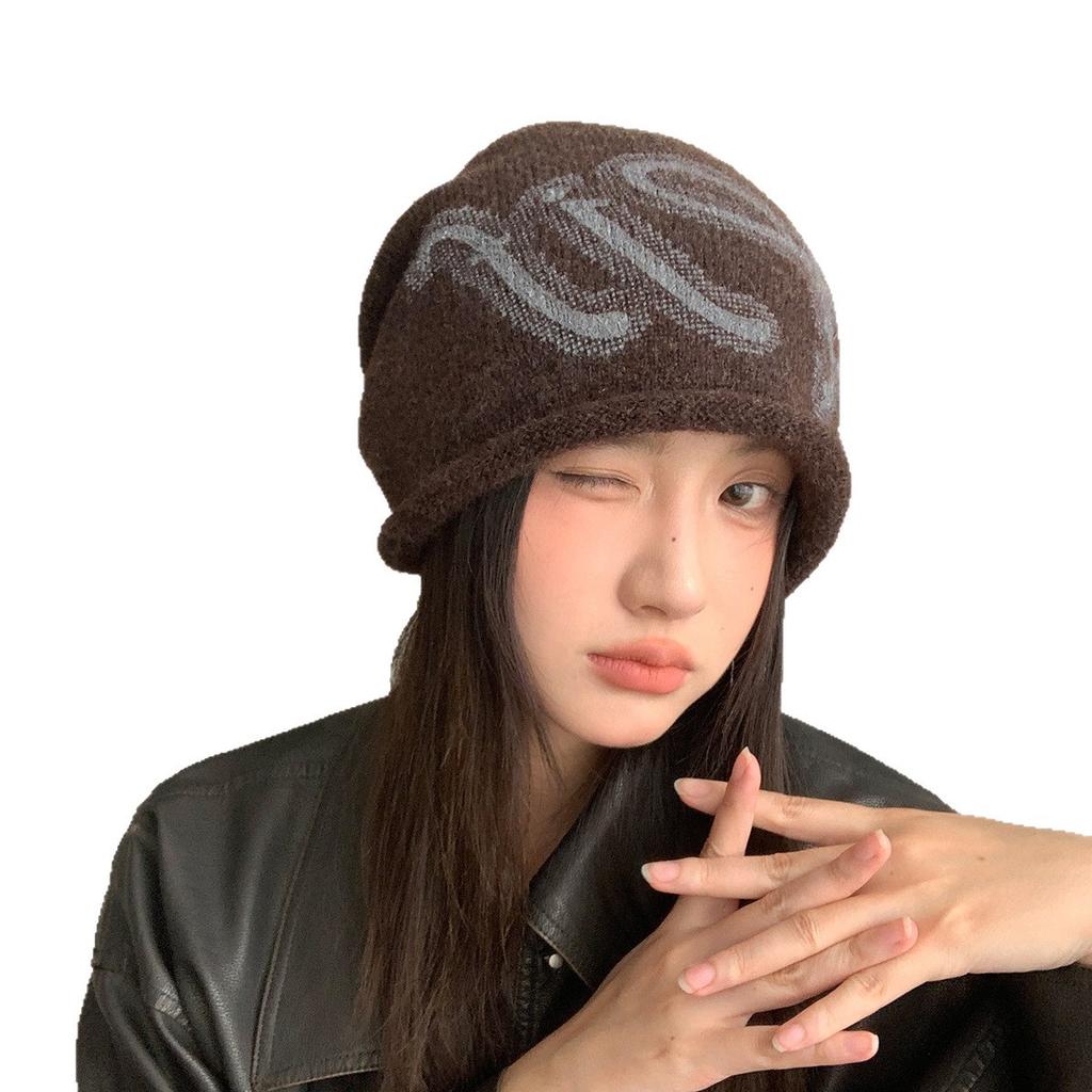 Hat Women'S Big Head Circumference Show Face Small Baotou Hat Warm Ear Protection Knitted Wool Hat Versatile Stacking Hat