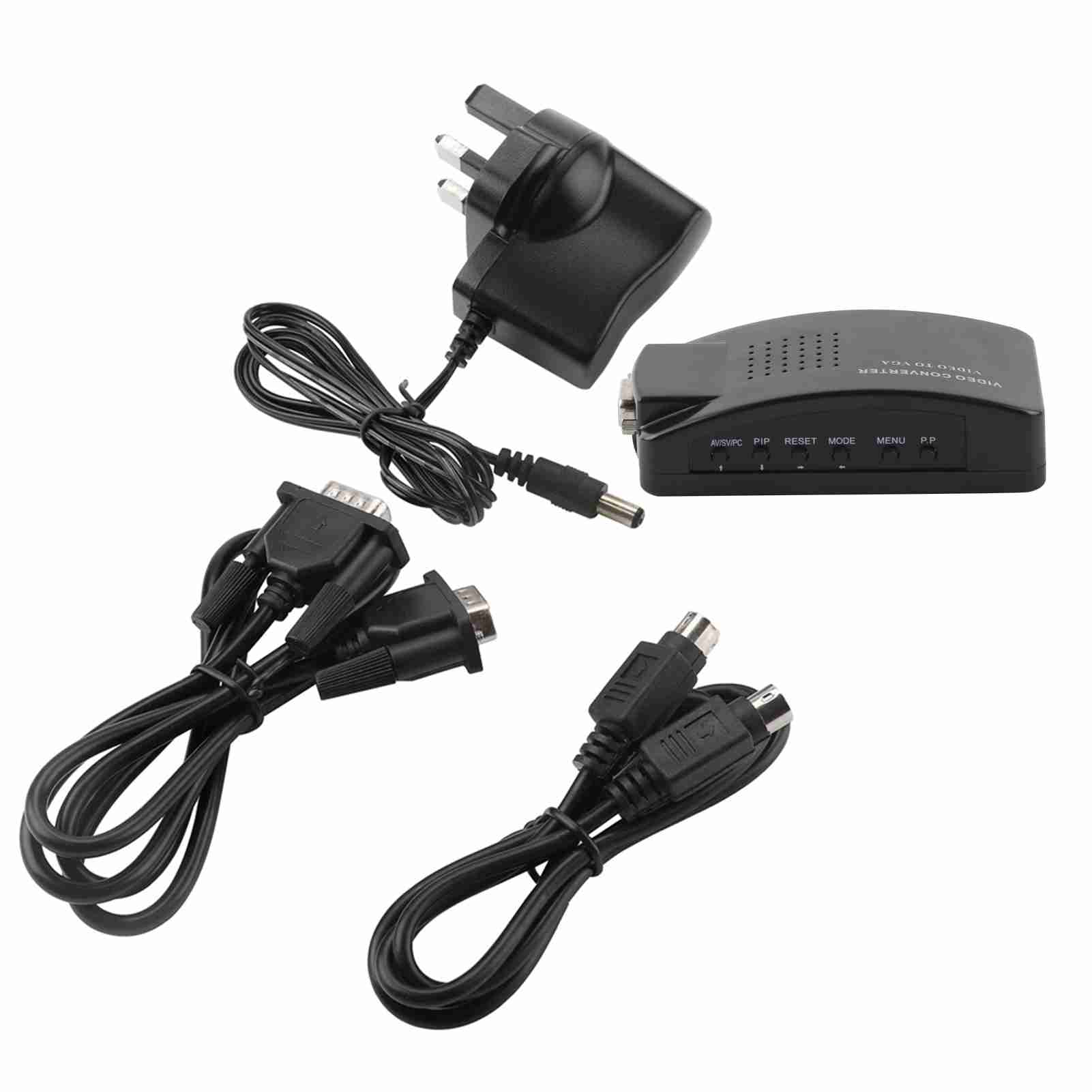 

BNC Svideo To VGA HD Converter Adapter For Computer PC Monitor UK Plug