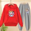 Set Felpa Invernale Calda per Bambini Doraemon, Maglia Lunga con Cappuccio Sportiva Casual e Pantaloni Lunghi Adatti a Bambini e Bambine dai 3 ai 12 Anni