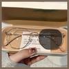 Photochromic Anti Blue Light Eyeglasses For Women UV400 Transition Lenses Replaceable Shades Eyewear
