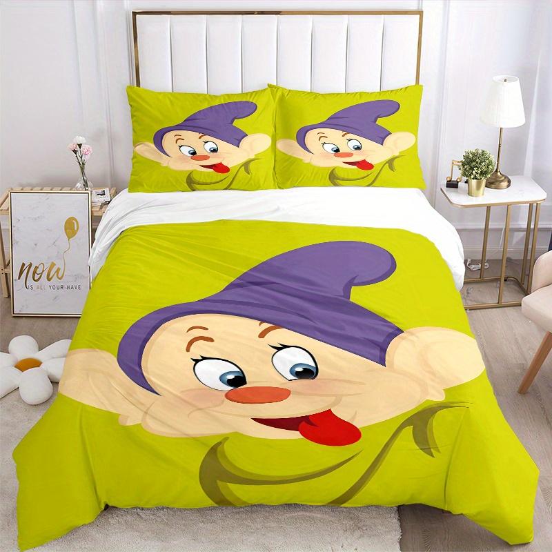 3pcs Dopey Cartoon Printed Quilt Set Soft and Comfortable Quilt Cover for Bedroom, Guest Room W047