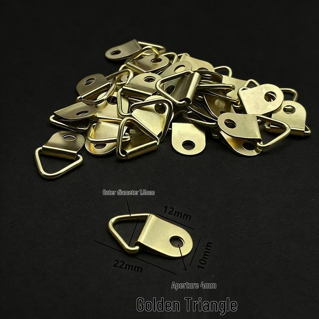 Medium Picture Frame Hook with Golden Triangle Hanging Ring for Wall Decor