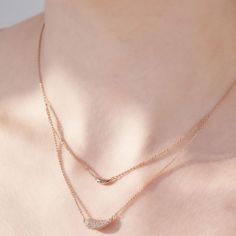 ELLE Jewelry Two-Line Layered Waterdrop Necklace ELBRNN232