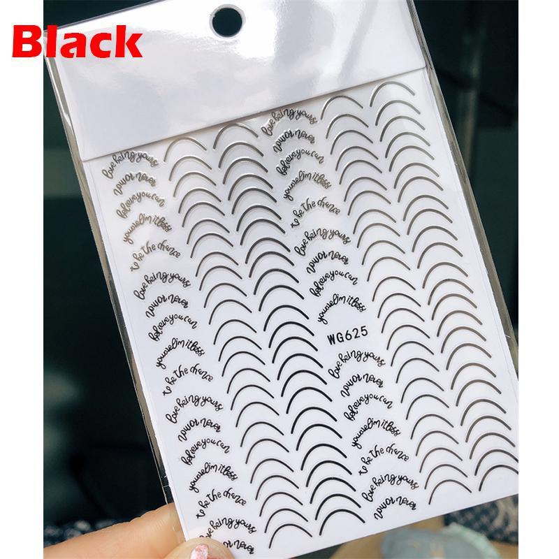 1 Pcs French Striping Tape Nail Design Stripe Lines 3D Sticker for Nails Gel Polish Sticker Decals for Manicuring