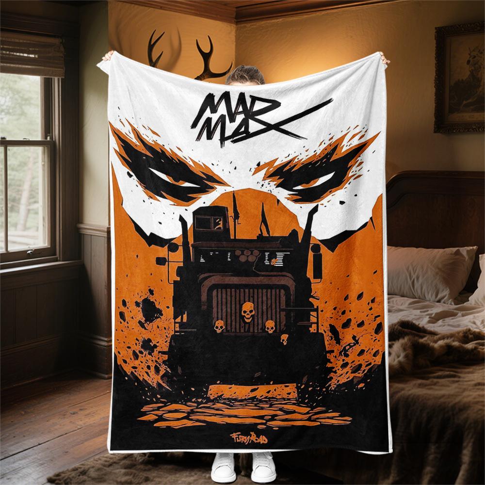 1pc Mad MaxOutdoor Flannel Blanket Soft Plush Decor for Picnics, camping,Bedroom, Playroom, or Lunch Break, Perfect Gift