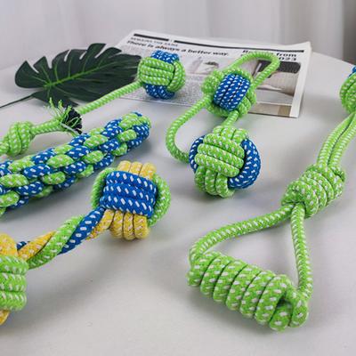 Nibble Pet Dog Toy Puppy Tooth Cleaning Rope Knot Dog Training Toys Resistant Dog Rope Toys Grinding Teeth Pet Cotton Rope
