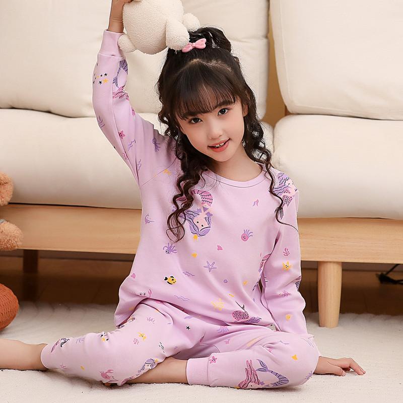 Set Pigiama per Bambine da 2 a 3 4 5 6 7 8 9 10 11 12 13 14 Anni Cotone 100 Bambini Piccoli Pigiama Manica Lunga Carino Pigiama Gatto Rosa Pjs