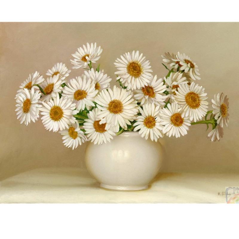 Artistic Flower Picture Unframd Handmade Oil Painting DIY Digital Kits Canvas Draw Home Decro Gift